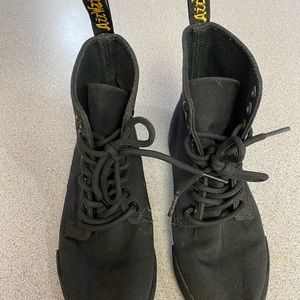 Dr Martens Youth Girls Sheridan Y Lace Up Ankle Boots Black Canvas Size 1 M